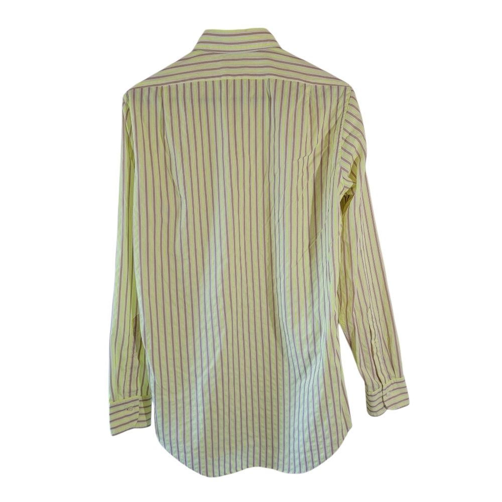 SID MASHBURN Yellow Brown Striped Button-Up Shirt Mens Sz M Quite Luxury Office - Picture 2 of 12